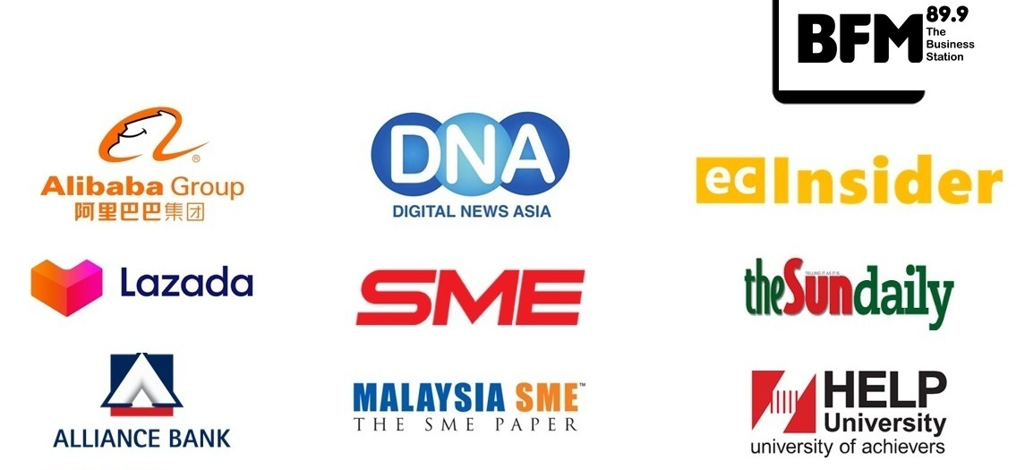 As Featured In — Alibaba Group, BFM 89.9, Digital News Asia, ecInsider, Lazada, SME Magazine, The Sun Daily, Alliance Bank, Malaysia SME, HELP University, and many more